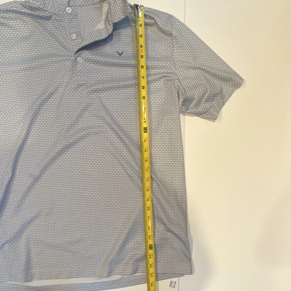 Callaway‎ Opti-Dri Moisture Wicking Geometric Gray/White Golf Polo Shirt Men's L